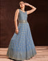 Blue Georgette N/A Anarkali Closure View