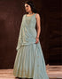 Light Blue Georgette N/A Anarkali Closure View