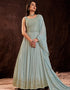 Light Blue Georgette N/A Anarkali