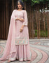 Light Pink Faux Georgette Palazzo Straight