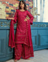 Pink Faux Georgette Palazzo Straight