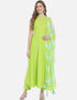 Green Viscose Rayon Pant Anarkali