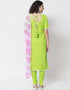 Green Viscose Rayon Pant Anarkali Salwar Kameez