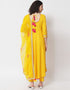 Yellow Viscose Rayon Pant Anarkali Salwar Kameez