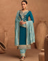 Teal Premium Silk Pant Pakistani Suit