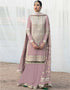 Mauve Faux Georgette Palazzo Suit