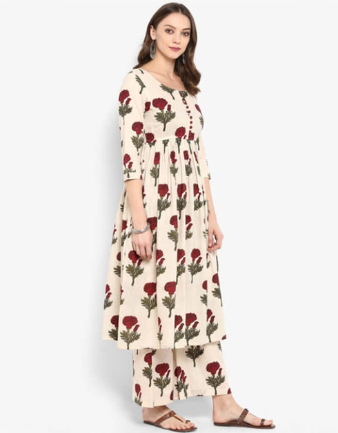 Beige Viscose Rayon Palazzo Straight Closure View