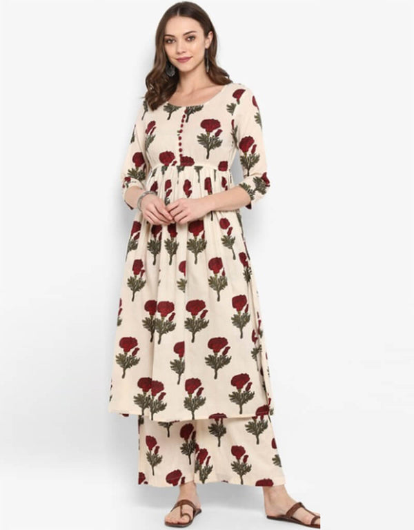 Beige Viscose Rayon Palazzo Straight