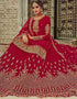 Red Wine Georgette Lehenga Suit Closure View