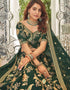 Green Art Silk Lehenga Choli Closure View