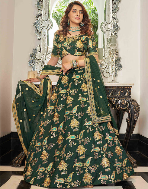 Green Art Silk Lehenga Choli