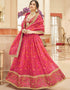 Pink Organza Lehenga Choli Back View