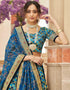 Blue Art Silk Lehenga Choli Back View