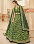 Green Art Silk Lehenga Choli Closure View