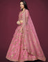 Peach Slub Silk Lehenga Choli Closure View