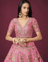 Peach Slub Silk Lehenga Choli Salwar Kameez
