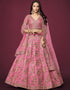 Peach Slub Silk Lehenga Choli