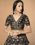 Black Slub Silk Lehenga Choli Salwar Kameez