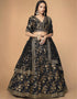 Black Slub Silk Lehenga Choli