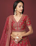 Red Slub Silk Lehenga Choli Salwar Kameez