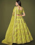 Neon Slub Silk Lehenga Choli Back View