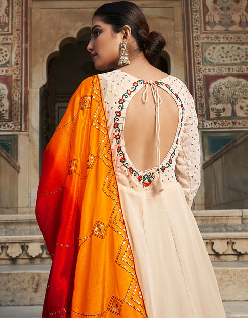 Lavender Georgette N/A Gown Back View