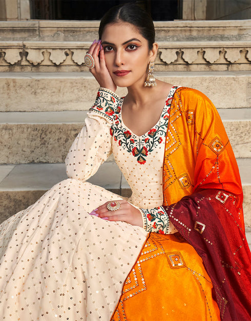 Lavender Georgette N/A Gown Salwar Kameez