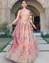 Pink Georgette Lehenga Choli Closure View