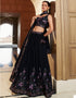 Navy Georgette Lehenga Choli Closure View