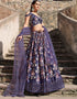 Purple Chinon Silk Lehenga Choli Closure View