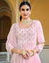 Pink Georgette Palazzo Anarkali Salwar Kameez