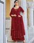 Maroon Georgette Palazzo Anarkali