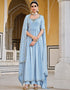 Sky Georgette Palazzo Anarkali Closure View