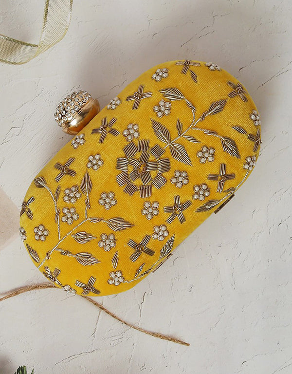 Mint Green Trendy Embroidery Designer Heavy Clutches-Accessories