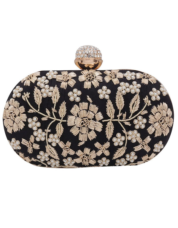 Yellow Trendy Embroidery Designer Heavy Clutches-Accessories