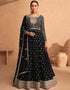 Black Faux Georgette Pant Anarkali