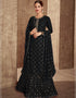 Black Faux Georgette Palazzo Suit