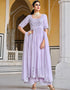 Lavender Georgette Palazzo Anarkali Closure View