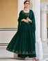 Green Georgette Palazzo Anarkali Closure View