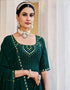 Green Georgette Palazzo Anarkali Back View
