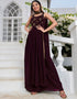 Purple Georgette Palazzo Suit