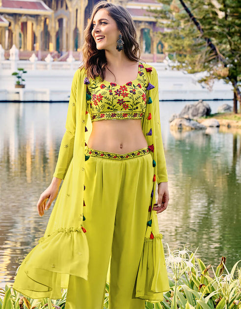 Floracance Georgette Palazzo Suit Back View