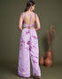 Purple Silk Palazzo Suit Back View