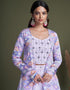 Lavender Georgette Palazzo Suit Salwar Kameez