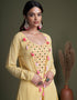 Yellow Weaving Georgette Palazzo Suit Salwar Kameez