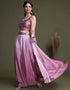 Pink Chinon Palazzo Suit Closure View