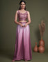 Pink Chinon Palazzo Suit Back View