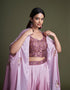 Pink Chinon Palazzo Suit Salwar Kameez