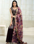 Wine Faux Blooming Palazzo Suit Closure View
