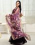Wine Faux Blooming Palazzo Suit Back View